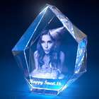 3D Photo Prestige Crystal Birthday Sculpture