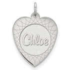Personalized Name Heart Pendant in White Gold