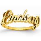 Personalized Cursive Name Ring in 14 Karat Yellow Gold