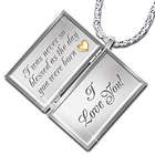 Dear Daughter Letter of Love Engraved Diamond Locket Necklace