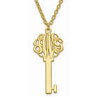 Personalized Monogram Key Pendant Necklace in 14K Yellow Gold