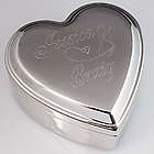 Engraved Couples Silver Heart Jewelry Box