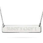 Personalized Coordinate Silver Bar Necklace