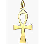 14K Gold Egyptian Ankh Cross Pendant
