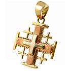 14K Three Layer Gold Jerusalem Cross Pendant