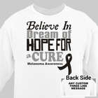 Personalized Believe in a Cure Melanoma Awareness Sweatshirt
