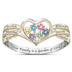 Garden of Love Personalized Ring with Names and Birthstones