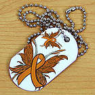 Multiple Sclerosis Butterfly Ribbon Dog Tag