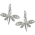 Vintage Style Sterling Silver Dragonfly Earrings