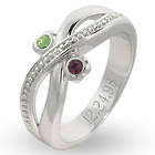 Sterling Silver Couple's Birthstone Ring in Infinity Design