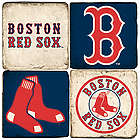 Boston Red Sox Marble Coaster Set