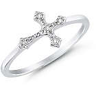 Women's Diamond Cross Ring