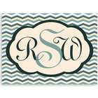 Baby's Personalized Chevron Blue Canvas Sign