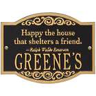 Emerson Happy House Quote Family Name Plaque