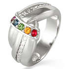 Mother's 5-Birthstone Sterling Silver Love Knot Ring