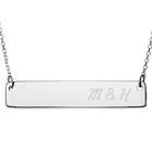 Couple's Personalized Initials Petite Silver Bar Necklace