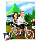 Tandem Bike Ride Caricature Prin from Photos