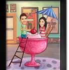 Love Is a Sweet Treat Caricature Premium Luster Print