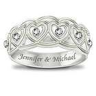 Hearts Full of Diamonds Personalized Ring