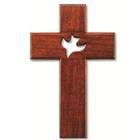 Mahogany Wood Dove Confirmation Cross