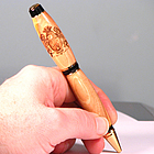 Coat of Arms Engraved Wood Pen