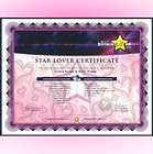 Name A Star Lover Standard Certificate