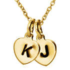 Personalized Double Mini Gold Heart Tag Necklace