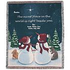 Personalized Snowman Beside You Tapestry
