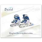 Roller Blades Watercolor Personalized Art Print