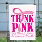Personalized Think Pink Breast Cancer Awareness Garden Flag