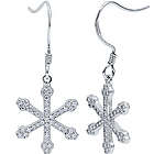 Micro Pavé CZ and Sterling Silver Snowflake Earrings