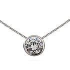 Sterling Silver Necklace with Bezel Set Cubic Zirconia