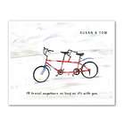 Red Tandem Bike Personalized Art Print