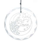 Personalized Memorial Angel Round Faceted Glass Ornament