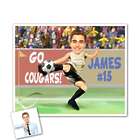 I Love Soccer Caricature Print from Photo