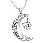Moon Shaped Diamond Pendant Necklace for Granddaughter