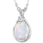 Shimmering Elegance Australian Opal and Diamond Necklace