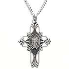 Sterling Silver Miraculous Medal Cross Necklace