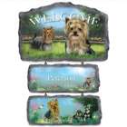 Lovable Yorkies Personalized 3-Plaque Welcome Sign