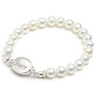 Baby's First Pearls Bracelet with Engraved Clasp