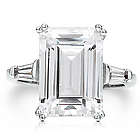 Sterling Silver Emerald Cut Cubic Zirconia Solitaire Ring