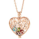 I Love You To The Moon & Back Rose Gold Locket with Birthstones