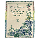 Personalized Blue Floral Sister Throw