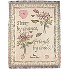 Personalized Pink Flowers and Hearts Sister Throw