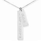 Happy Anniversary Custom Coordinate & Date Silver Bar Necklace