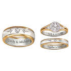 Personalized Forever In Faith His and Hers Diamond Wedding Rings