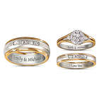 Personalized Together Forever His and Hers Diamond Wedding Rings
