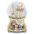 Kittens Leave Pawprints On Our Hearts Musical Glitter Globe