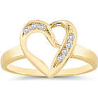 7 Stone Diamond Heart Ring in 14K Yellow Gold