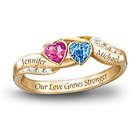 Love's Journey Personalized Birthstone Couples Ring